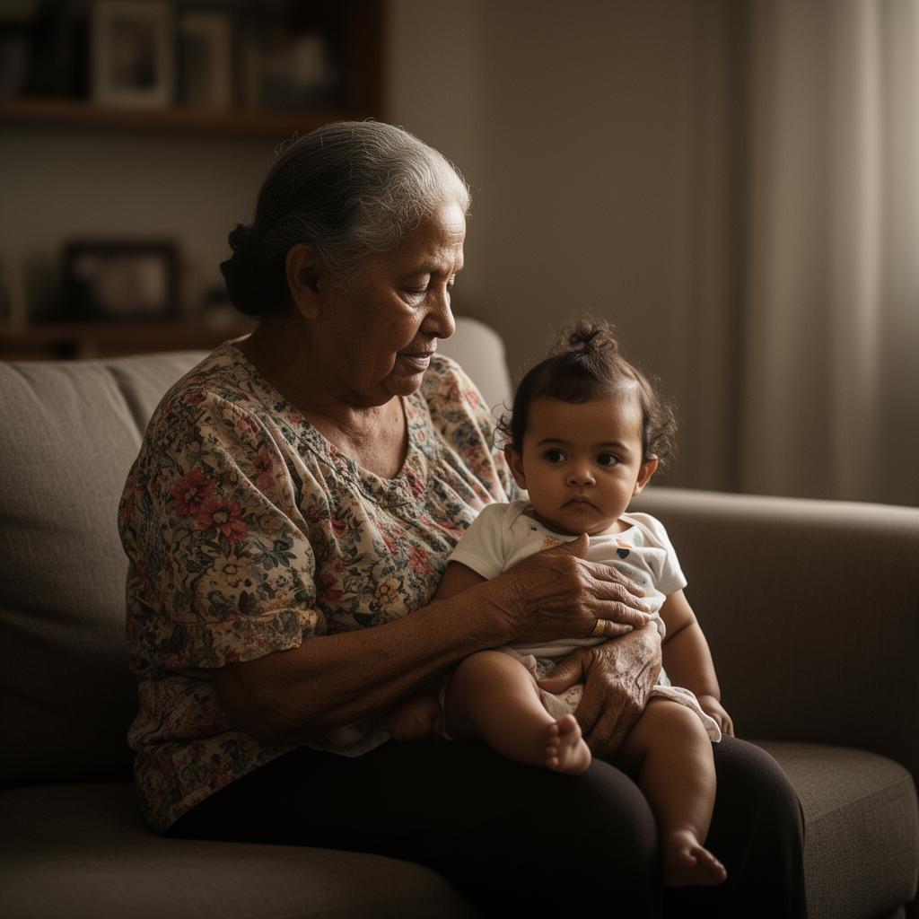 Retrato editorial de uma família reunida em casa